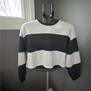 Black and White Striped Women's Top
